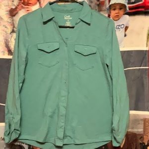 Croft & Barrow teal long sleeve shirt